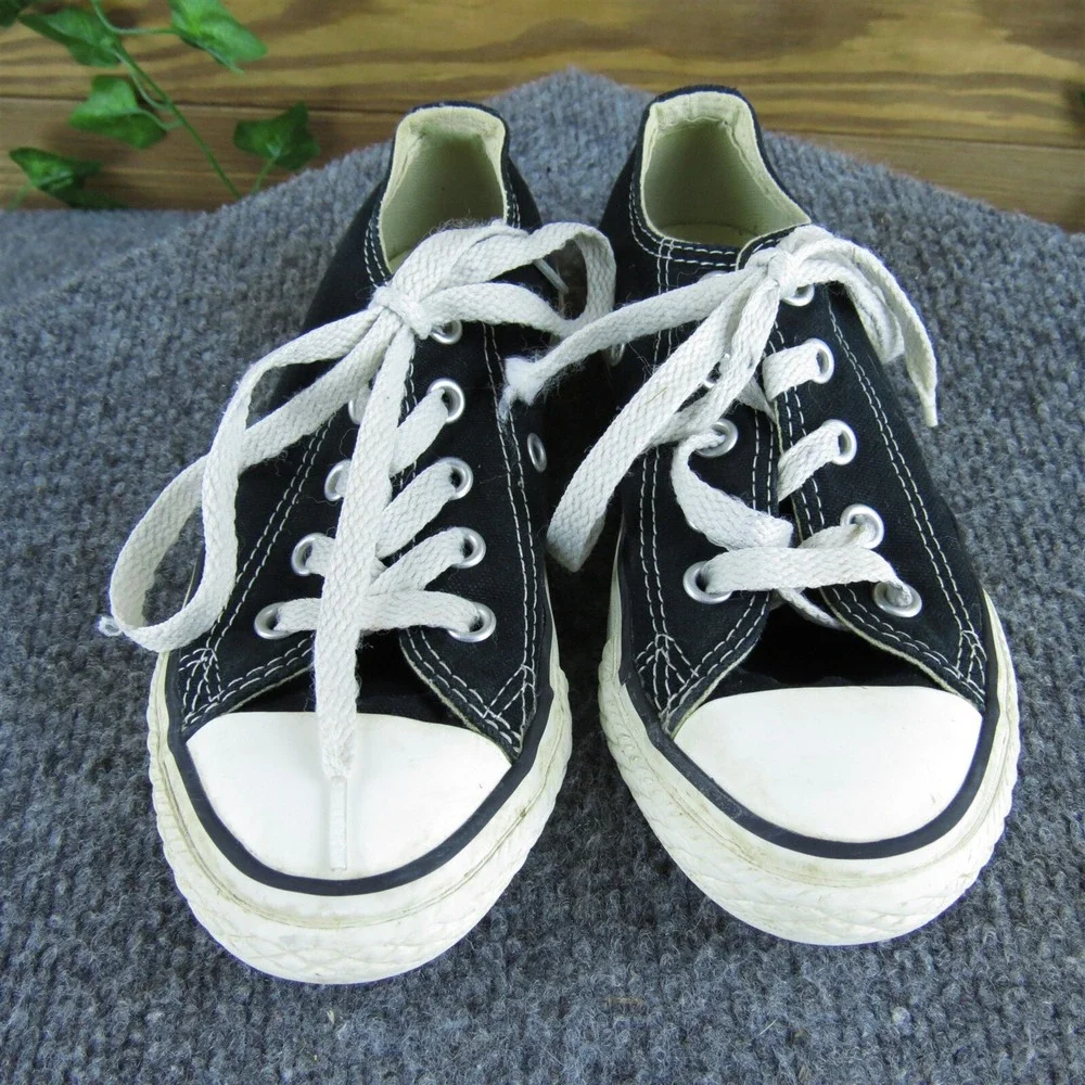 Converse Unisex Sneaker Low Top Sz T 12 Medium Black Fabric Lace Up‎